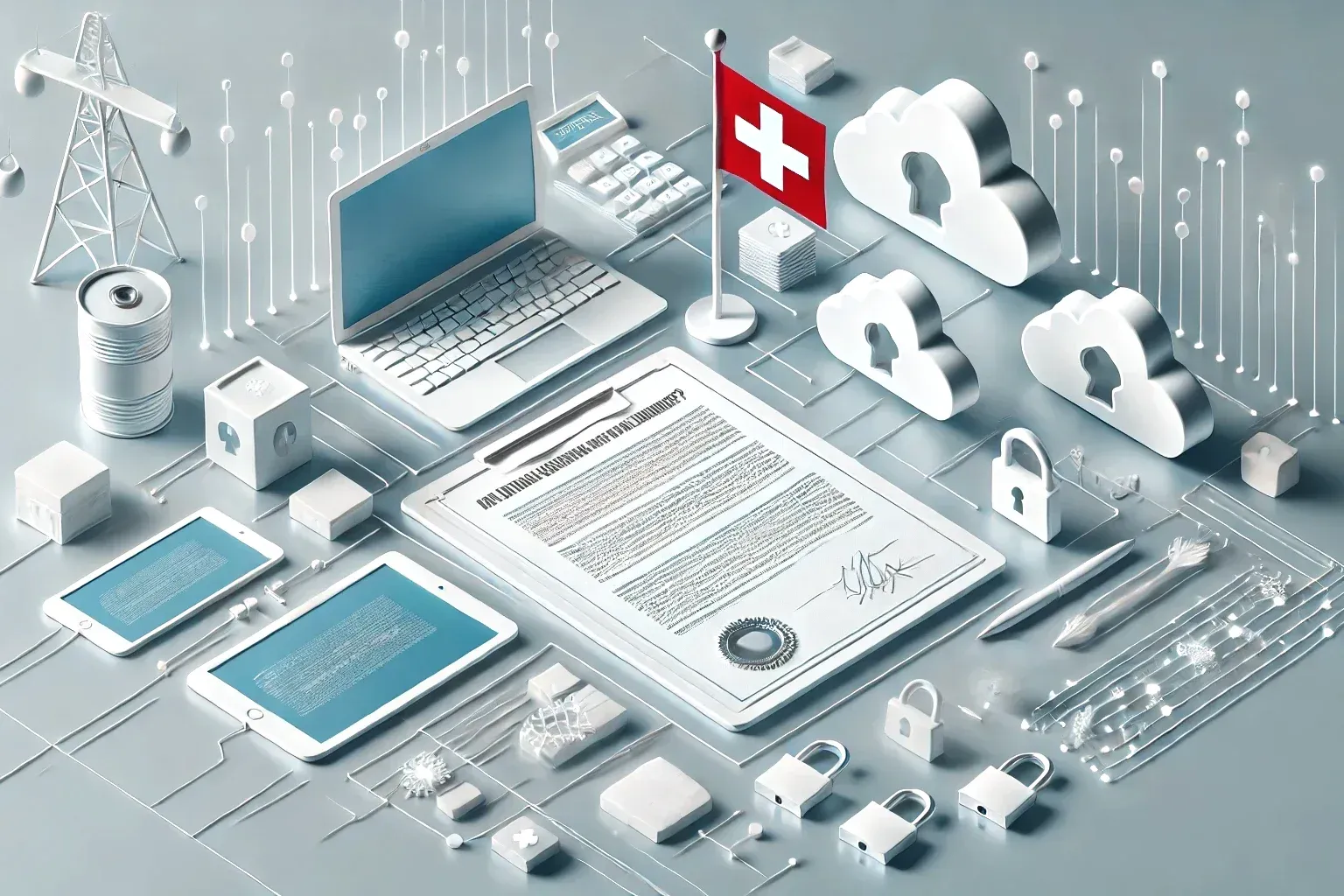 Titelbild für den Blogpost "Sind digitale Unterschriften in der Schweiz rechtsgültig?" Dieses Bild wurde mit DALL-E von Open AI erstellt.